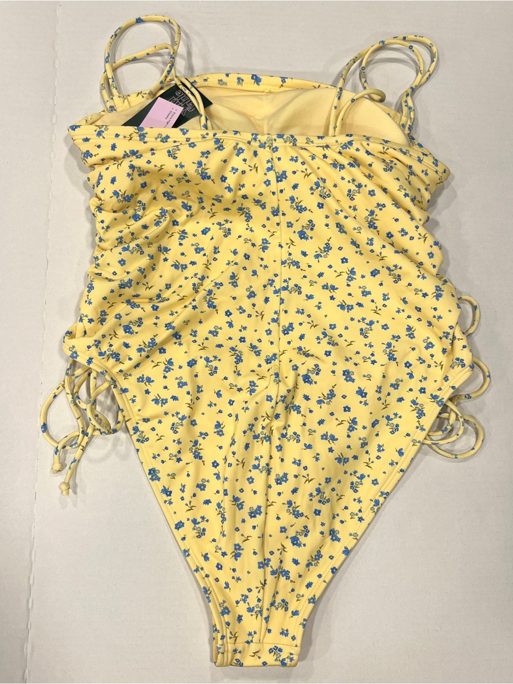 Wild Fable Yellow Blue Floral One Piece Swimsuit - Picture 2 of 4